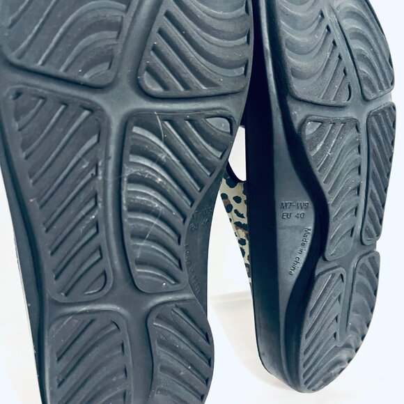 Reel Legends-Unisex-Black/Leopard Print Flip Flops-Arch Support-W 9, M 7-Comfy - Picture 15 of 16